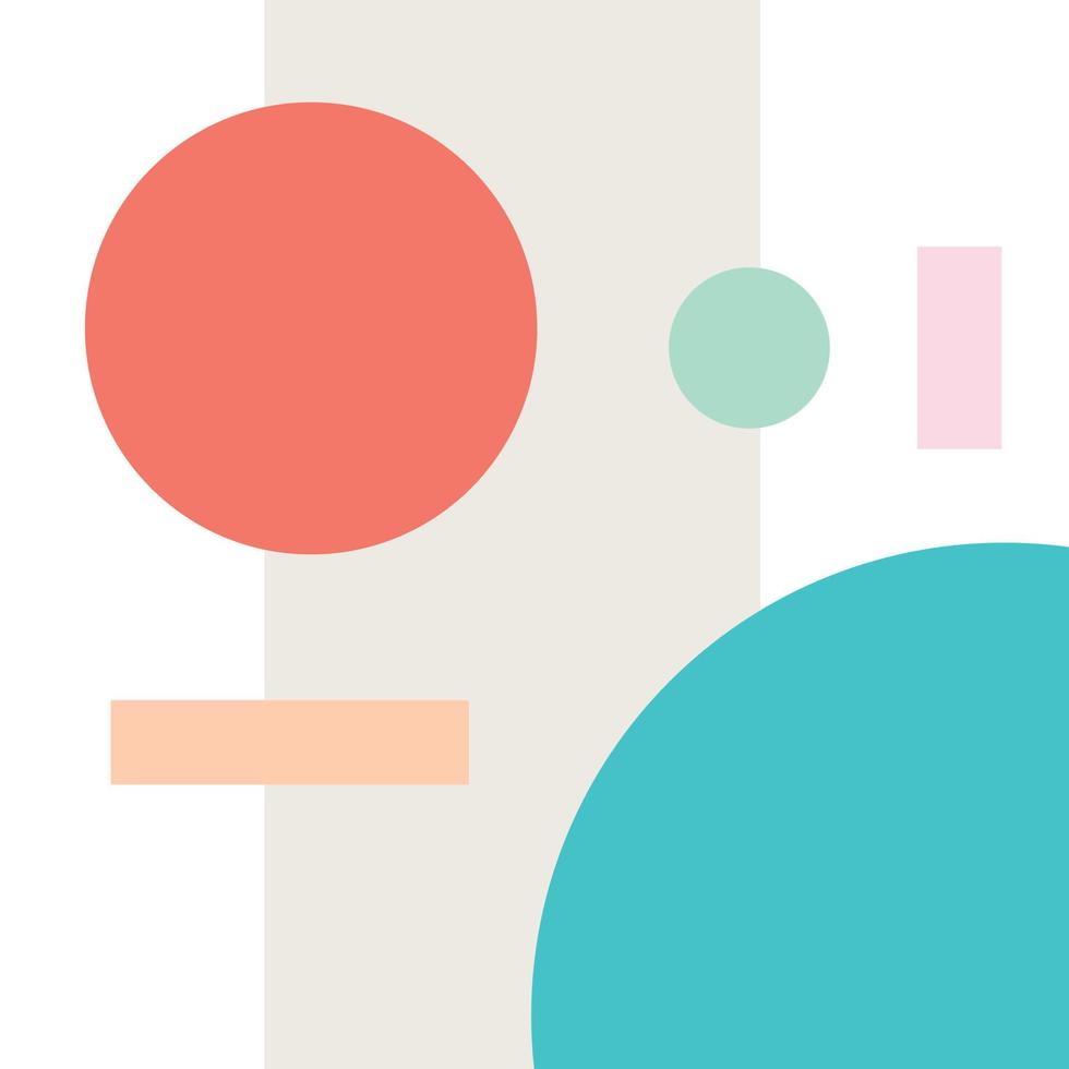 Abstract background in pastel colors. Square and circle vector