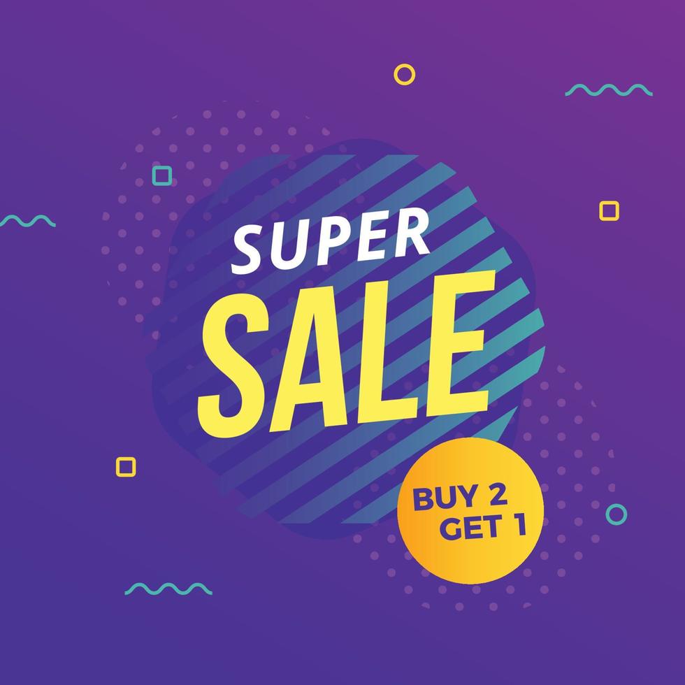Abstract modern super sale banner vector