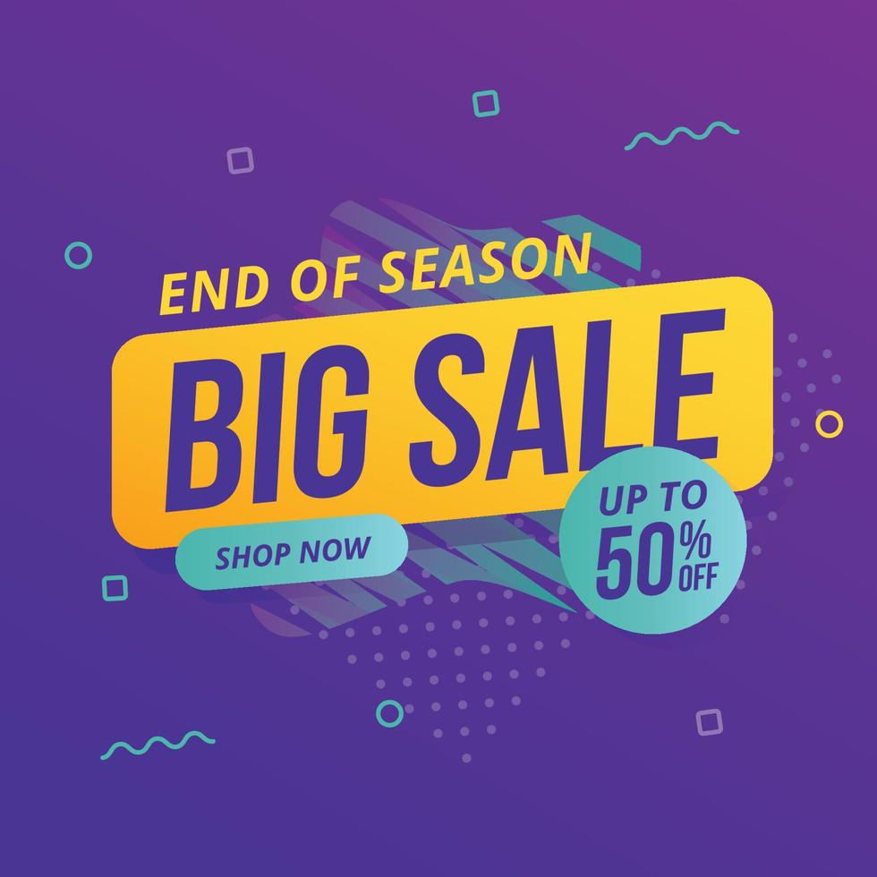 Modern big sale banner vector