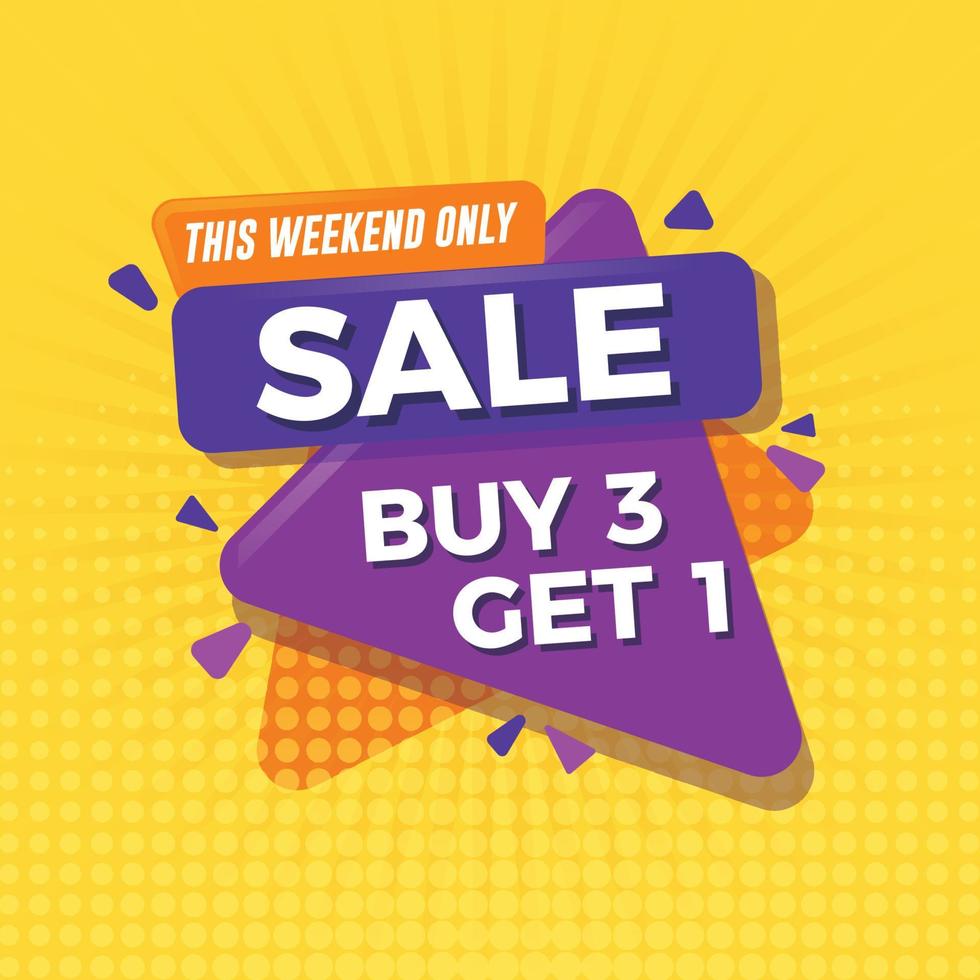 Sale banner with yellow background vector
