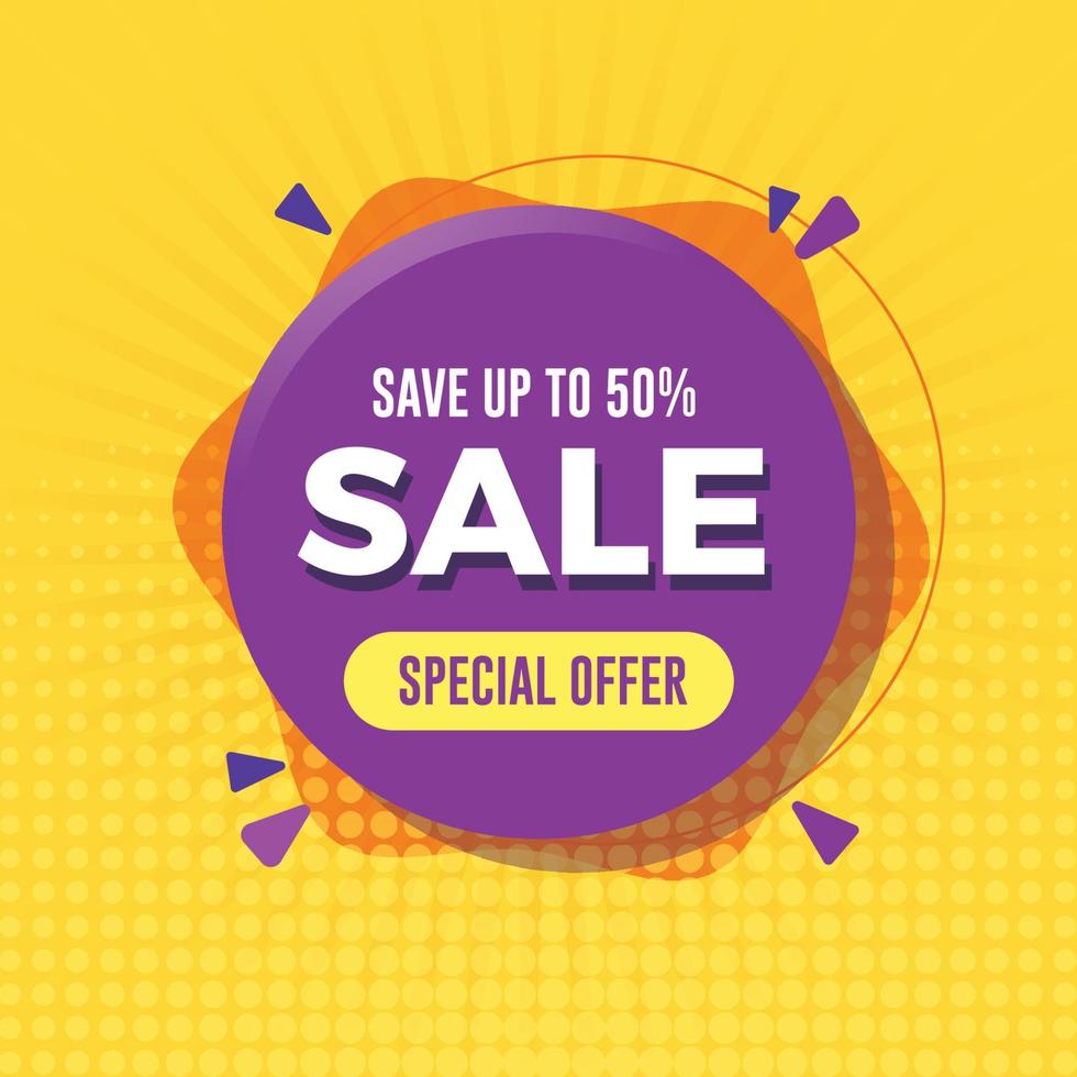 Special offer sale banner with yellow background vector