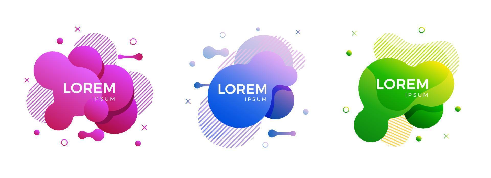 Set of modern abstract liquid elements vector