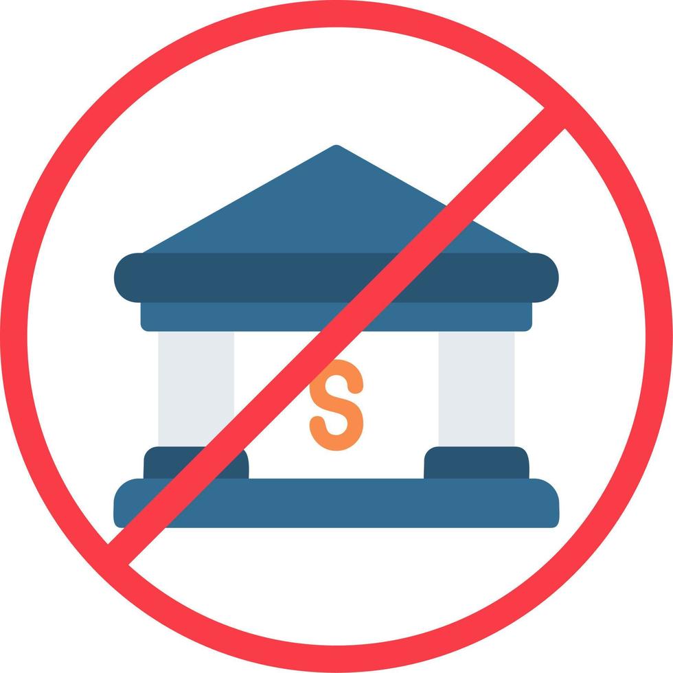 No Bank Vector Icon