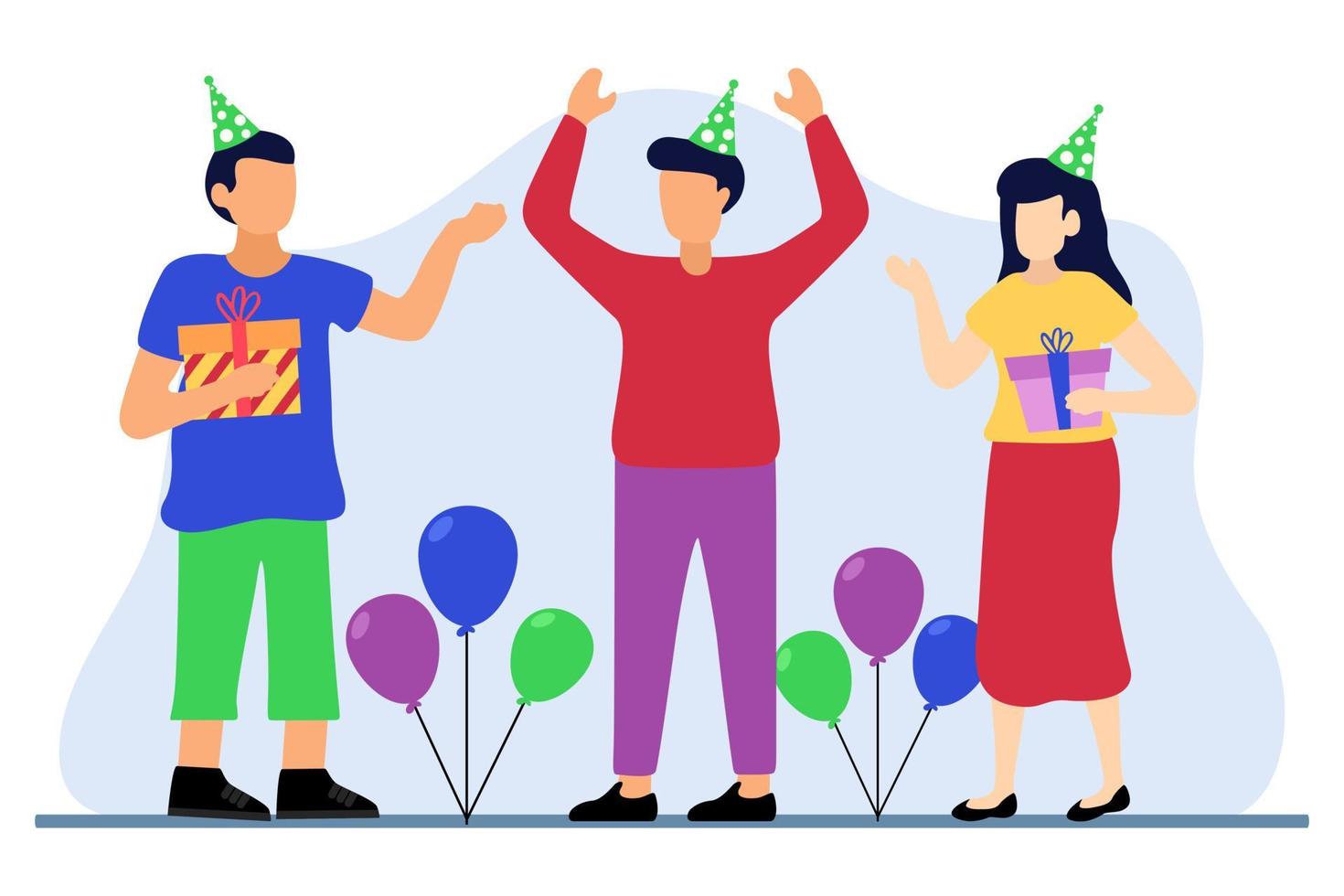 ilustración de diseño plano de fiesta de cumpleaños vector