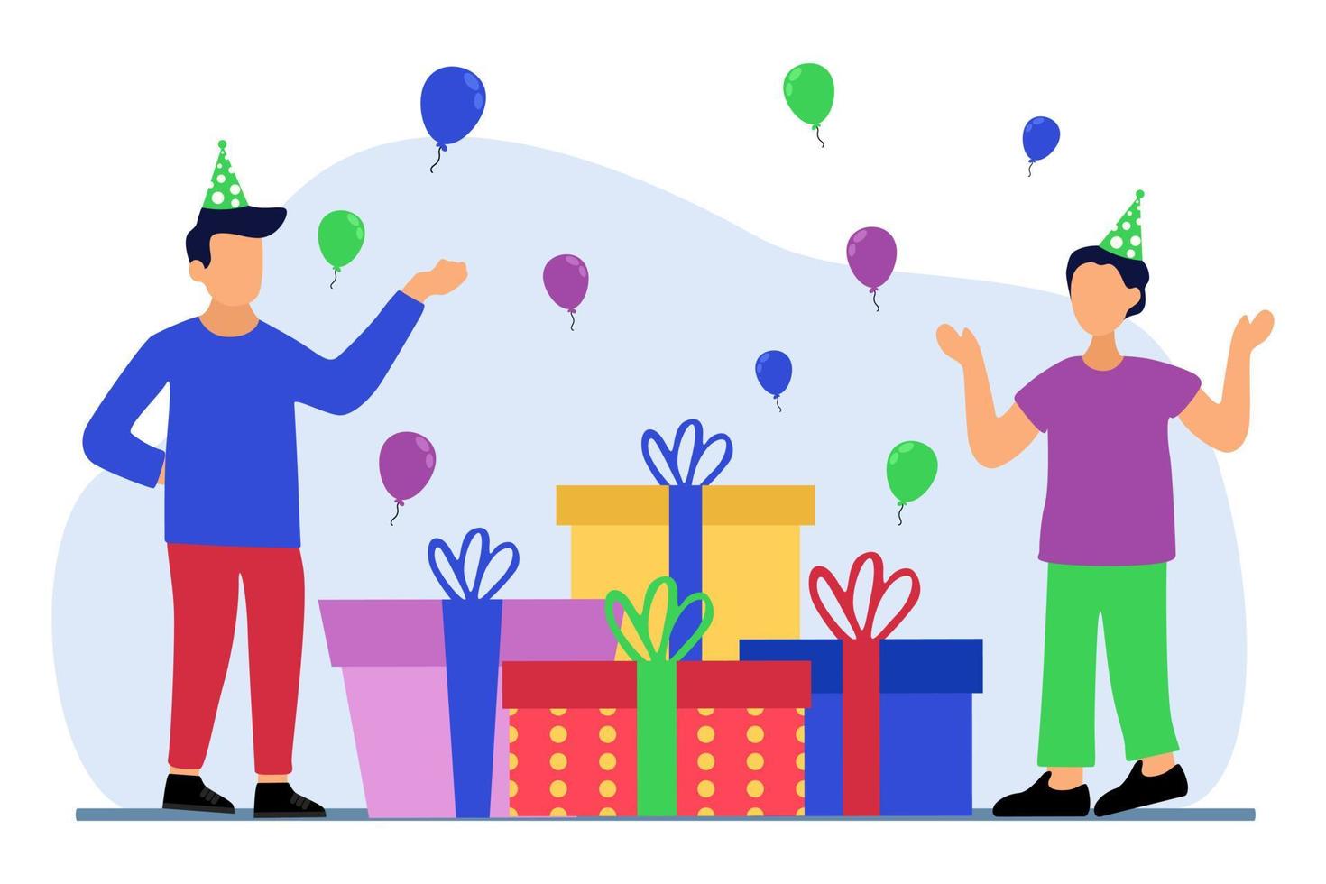 Birthday Party Flat Design Illustration vector