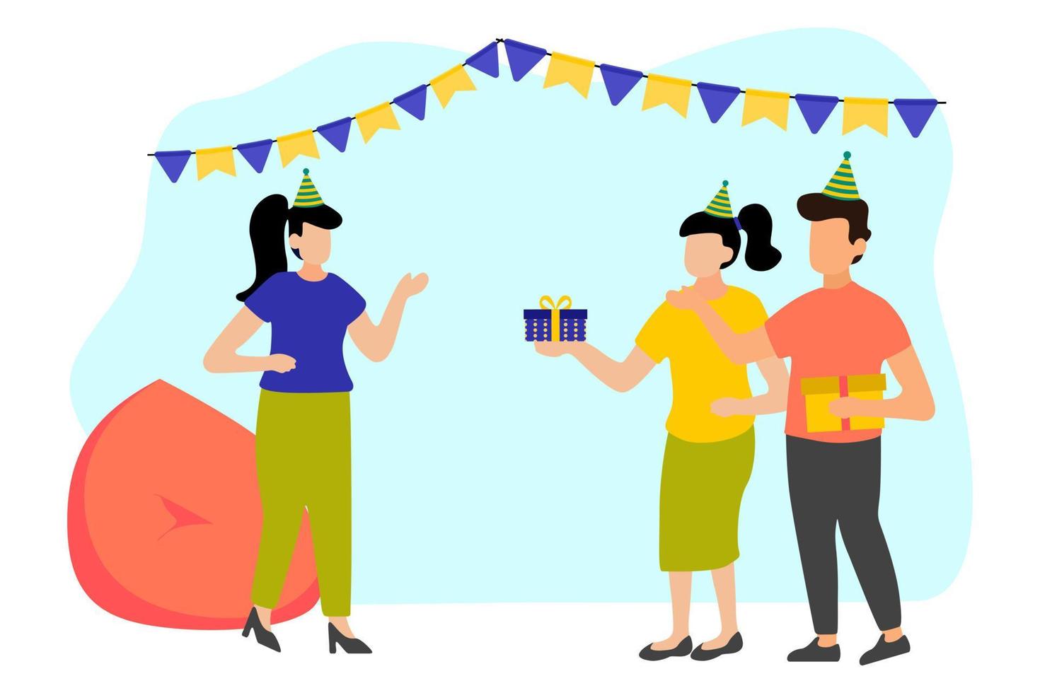 Birthday Party Flat Design Illustration vector