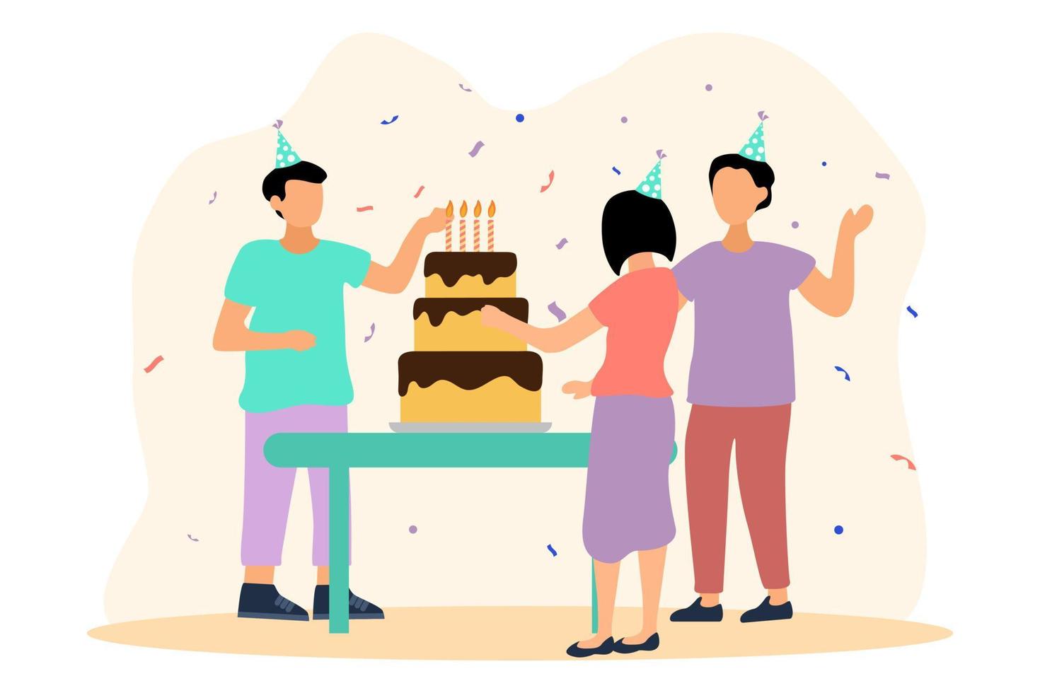 Birthday Party Flat Design Illustration vector