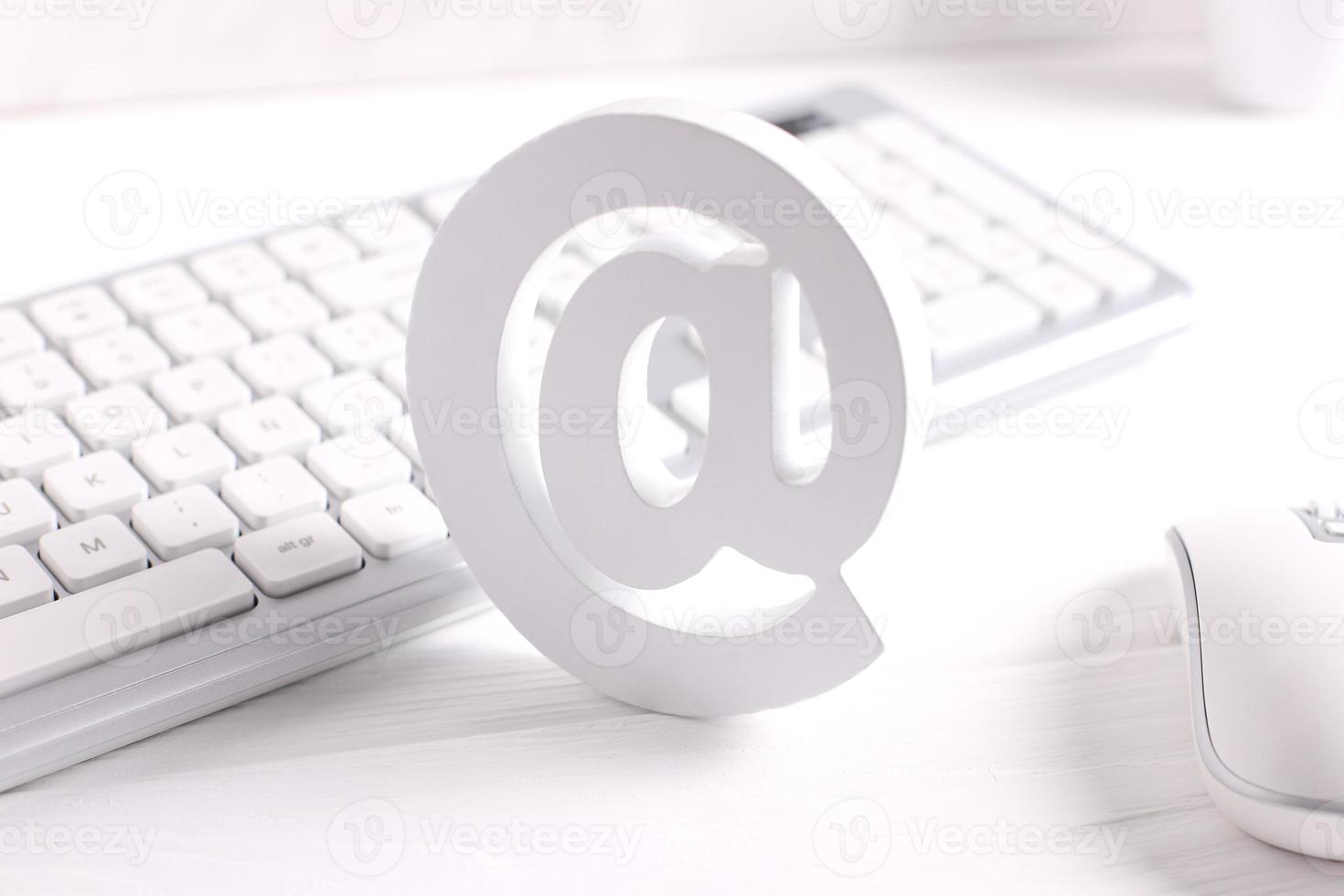 Mail icon, at symbol for email address photo