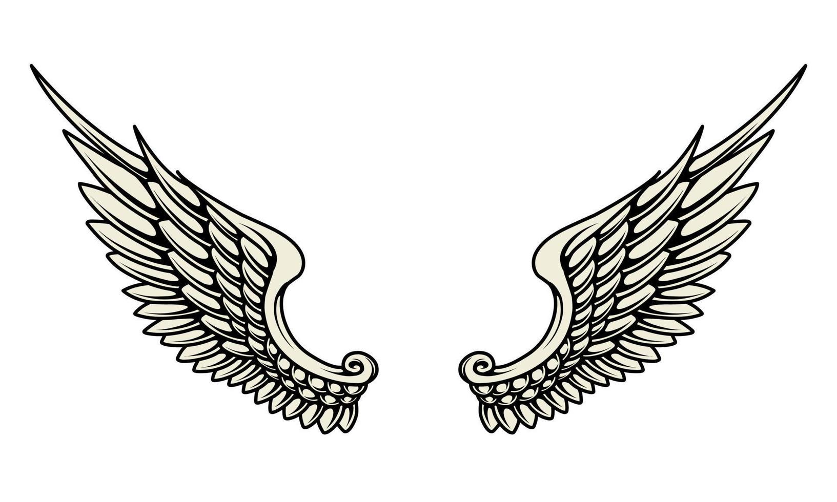 vector angel wings tribal tattoo