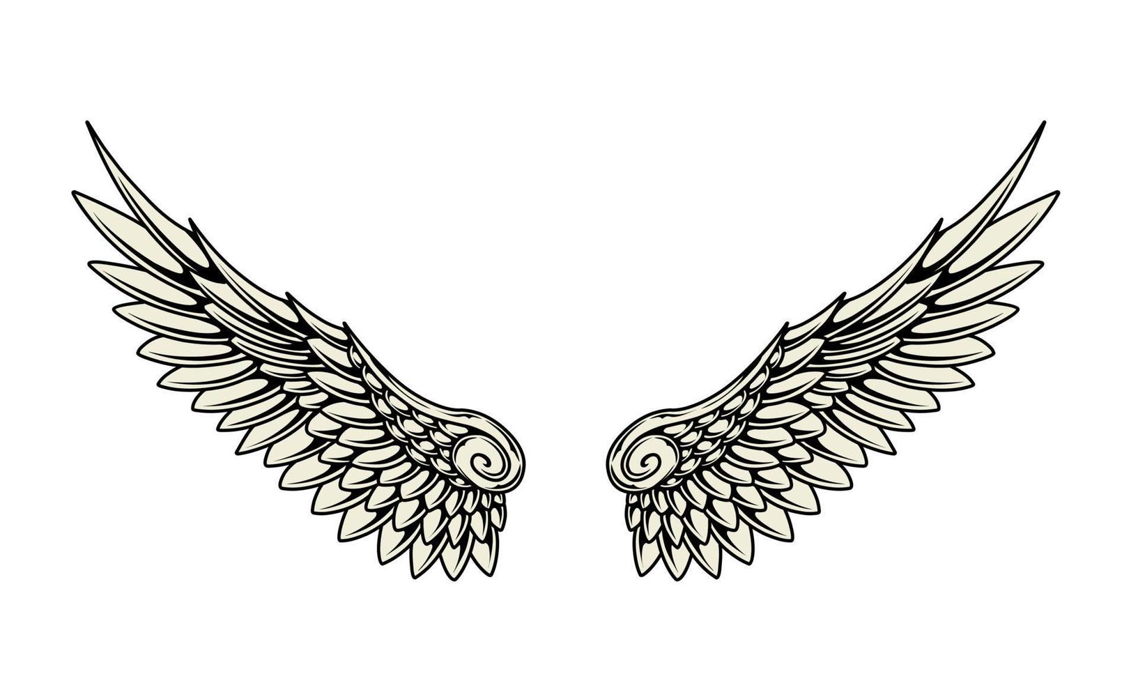 vector angel wings tribal tattoo