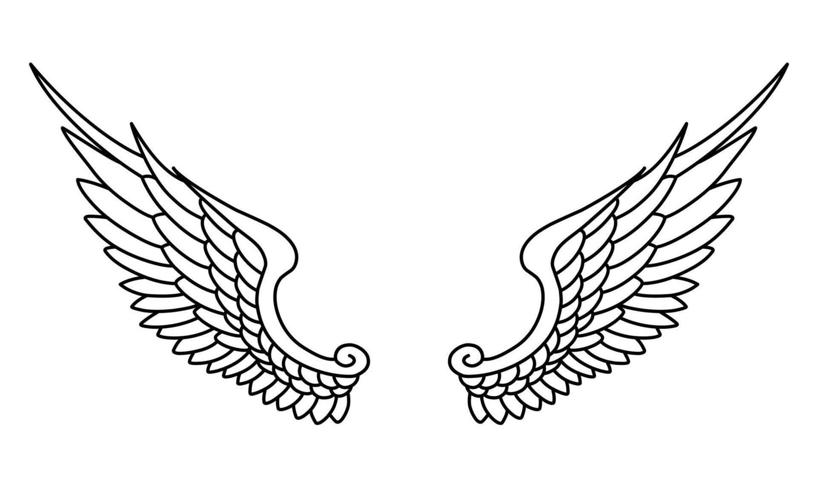 Free vector angel wings line art style