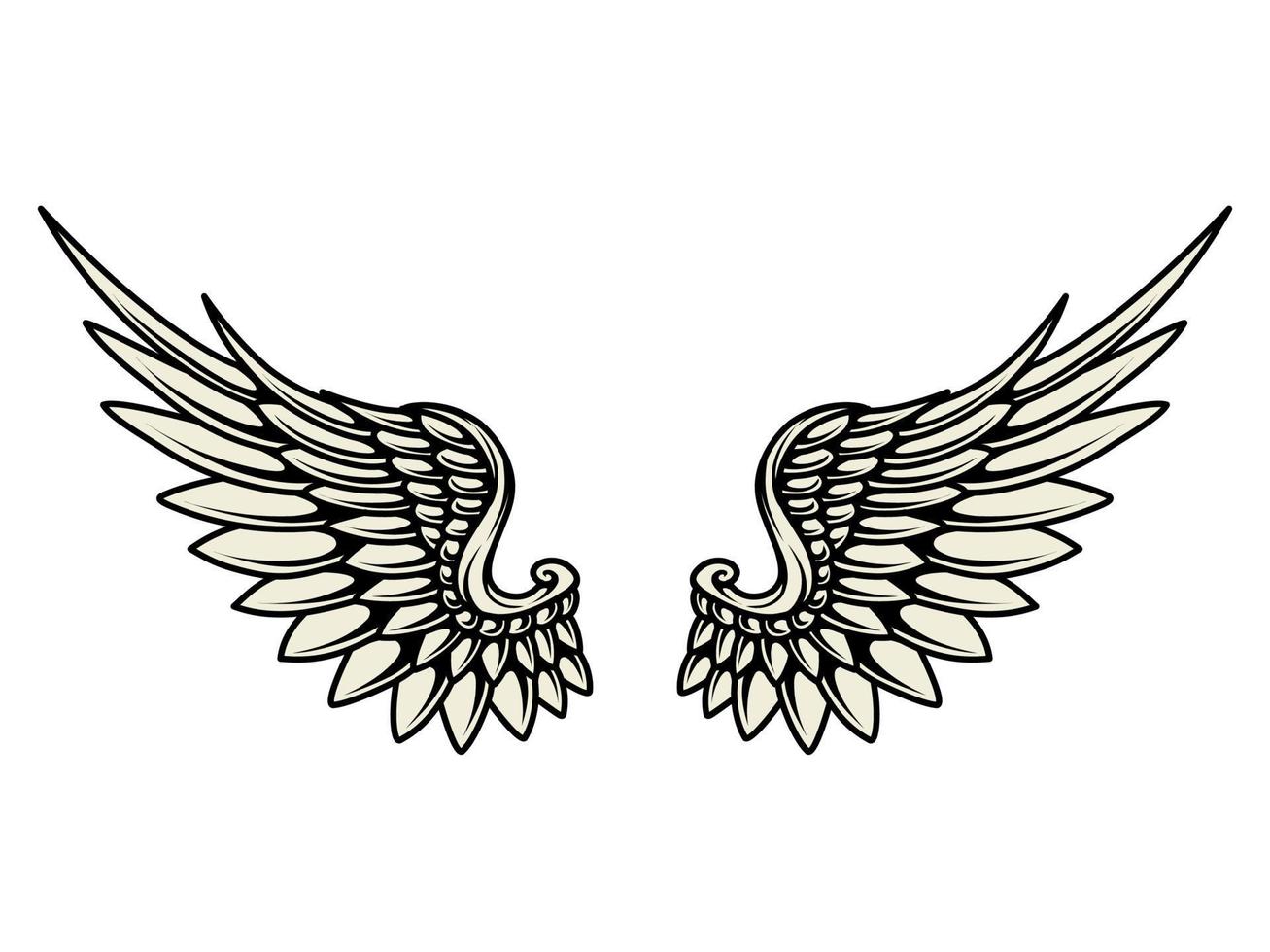 vector angel wings tribal tattoo