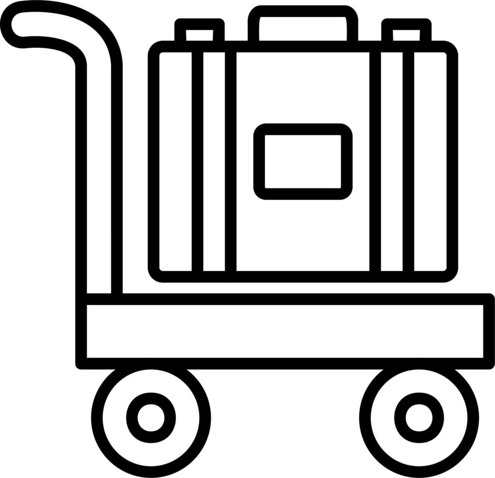 Luggage Cart Vector Icon