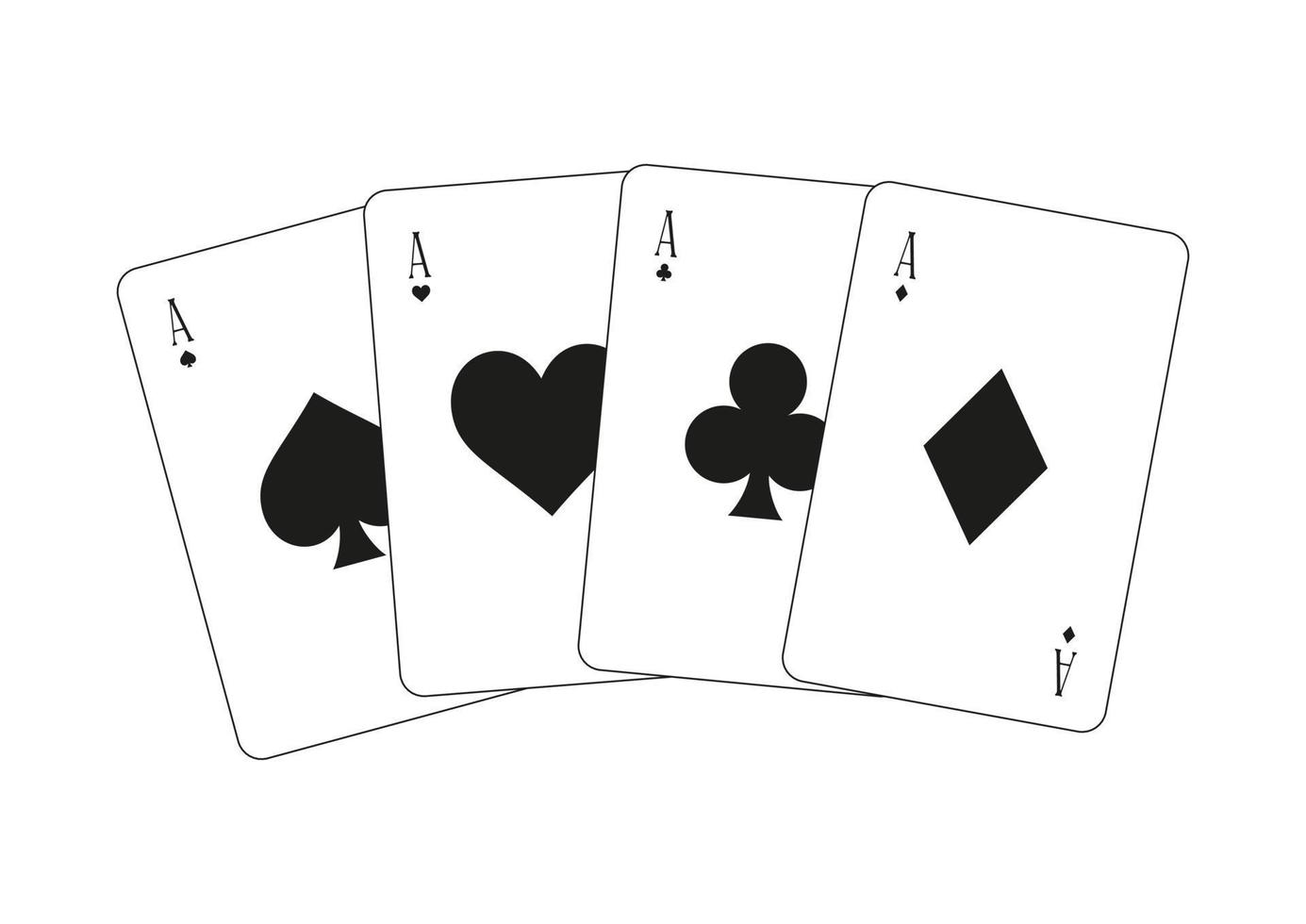 Black And White Set Of Ace Playing Cards vector