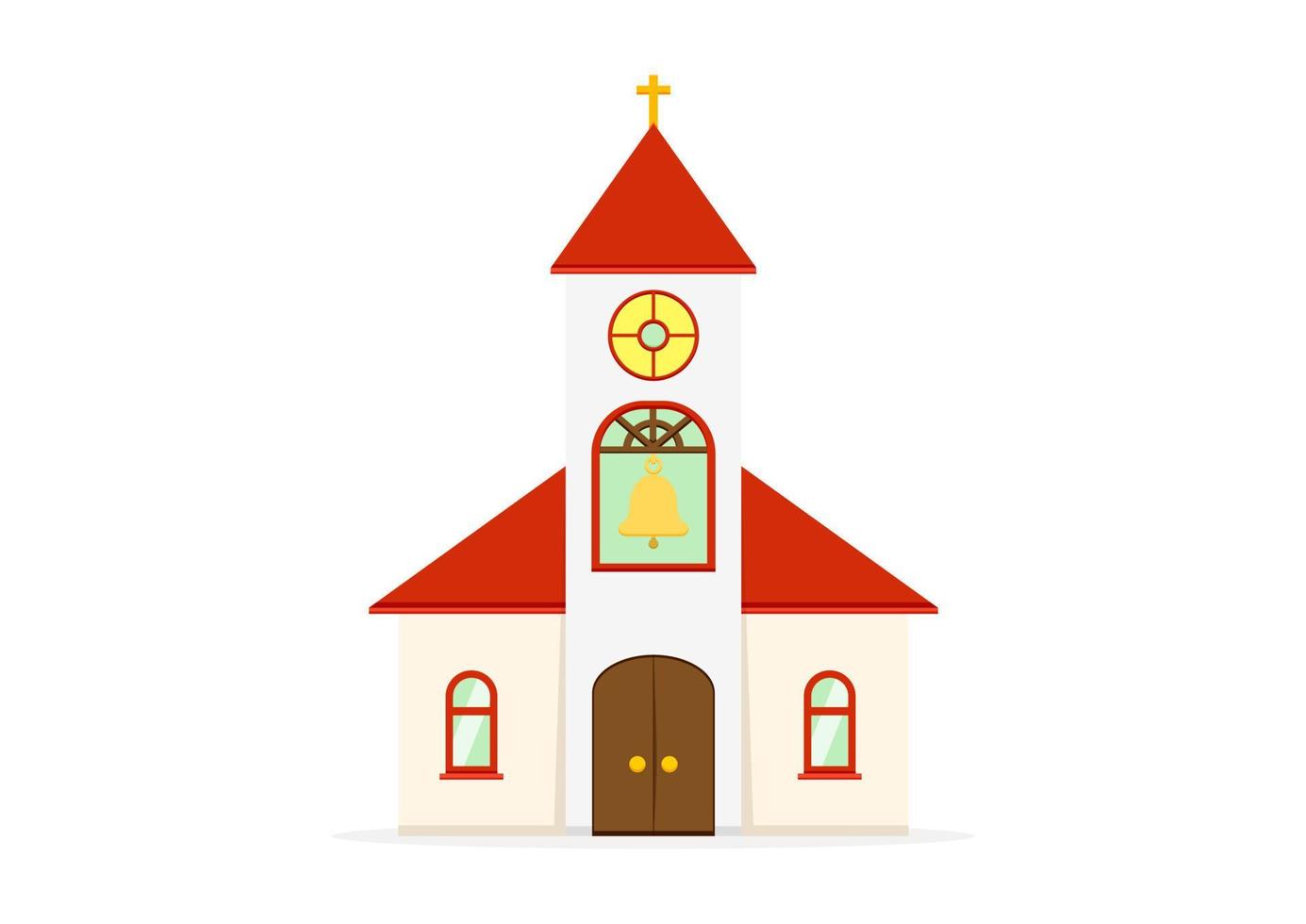 Church Building Clipart Vector Flat Design Isolated On White Background