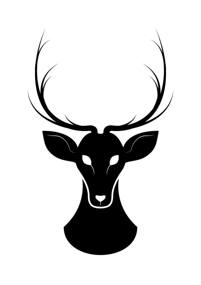 Black And White Deer Icon Vector Isolated On white Background