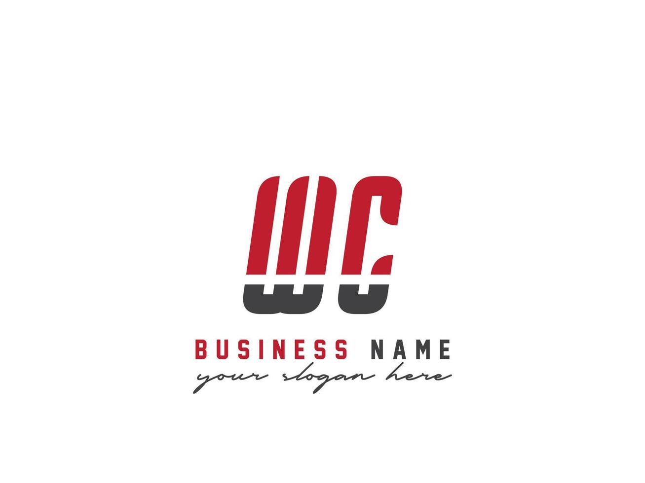 Unique Wc Logo Icon, Creative WC Colorful Letter Logo vector
