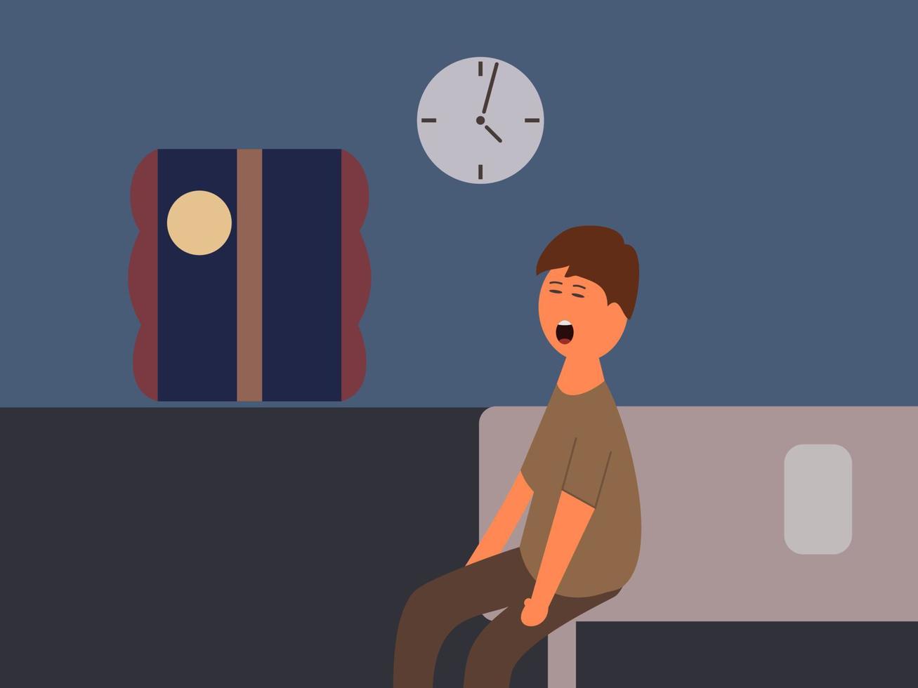 flat design waking up sahur vector illustration