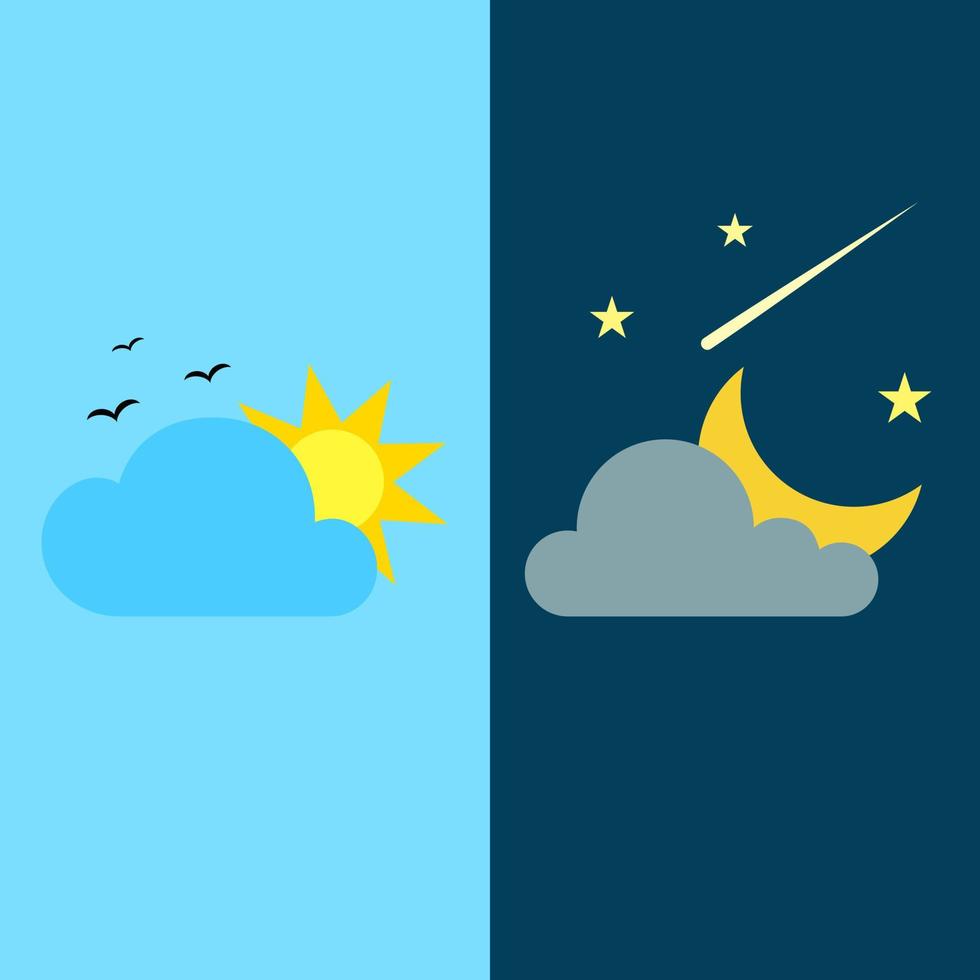 Day and night time background or symbol, period time in day vector