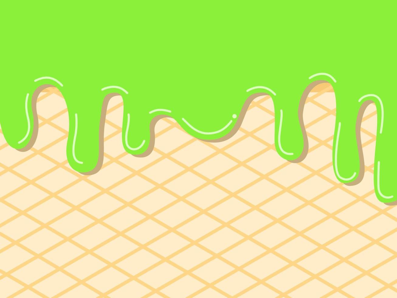 verde o limón helado fundir en cono. limón aburrido o verde té sabor. vector