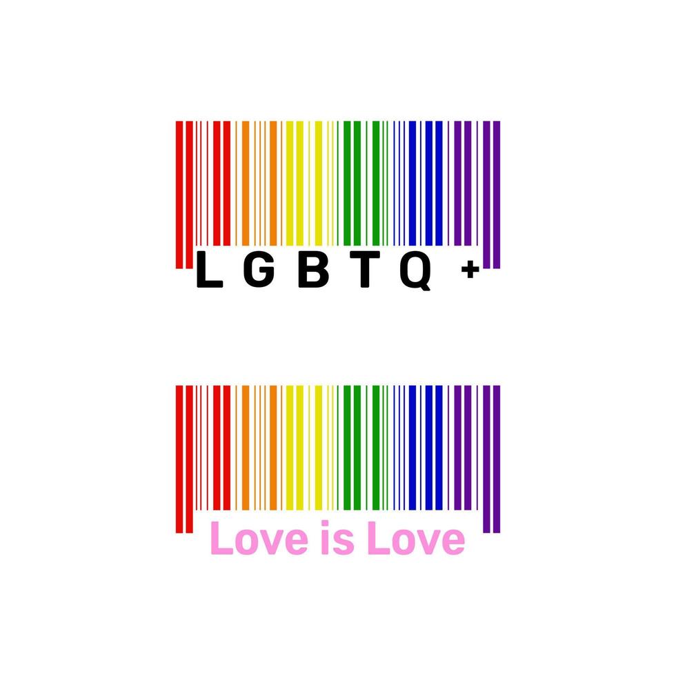 LGBT or Pride rainbow barcode. vector