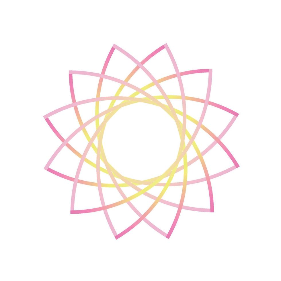 Pink and yellow lotus flower vector