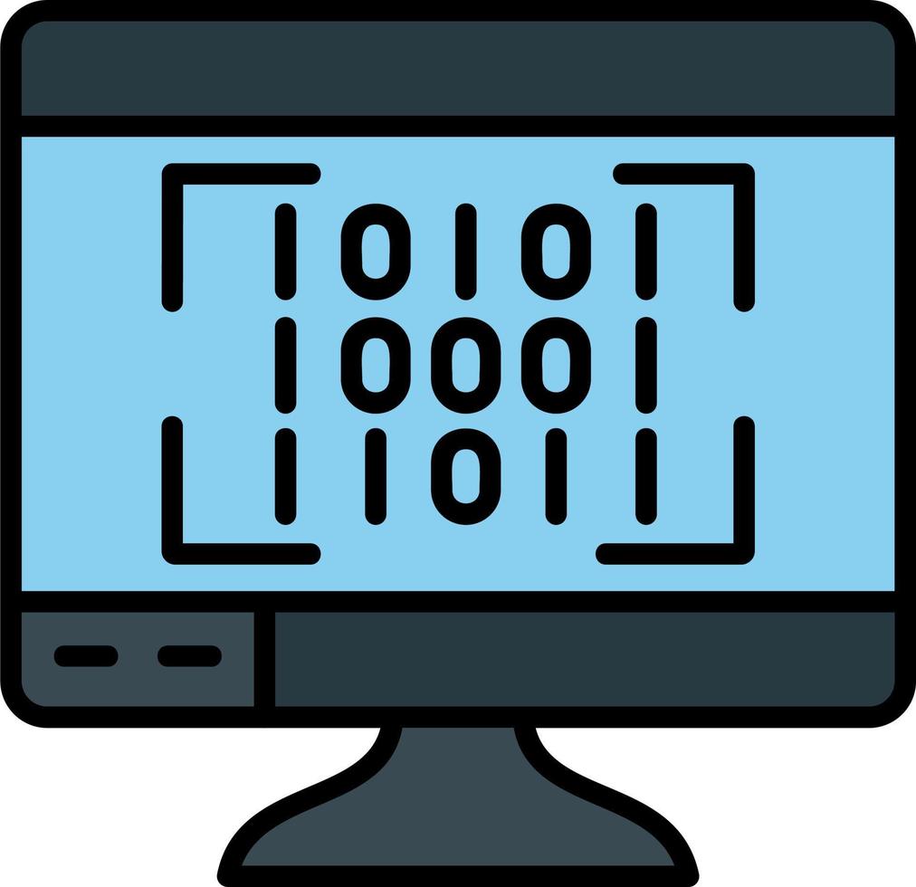 icono de vector de código binario