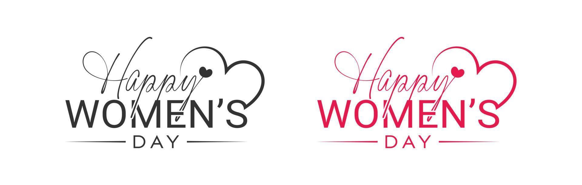 International lovely Happy Women's Day Logo Design, 8 march happy women's day with love vector logo