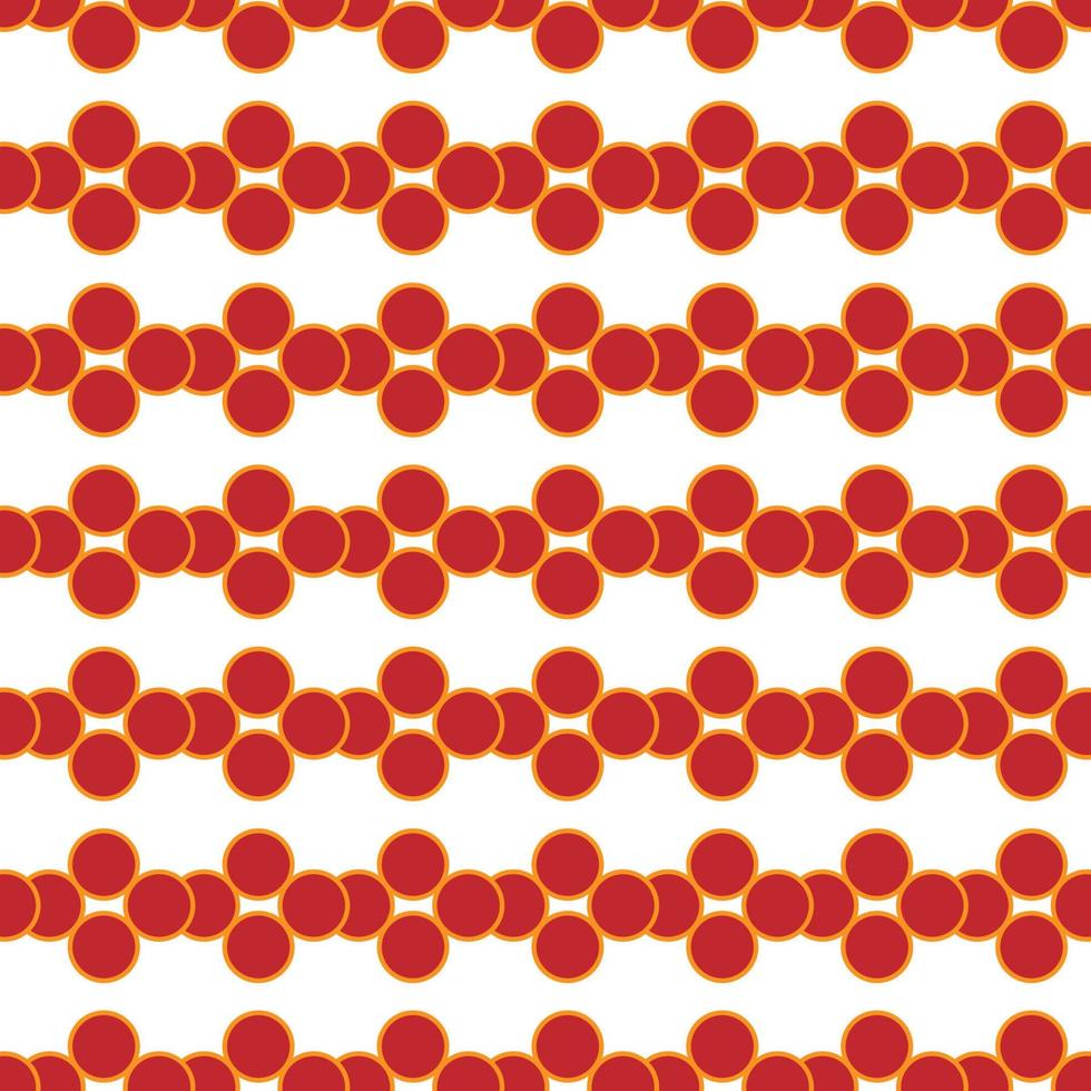 Seamless pattern with orange circles on white background. Vector illustration.