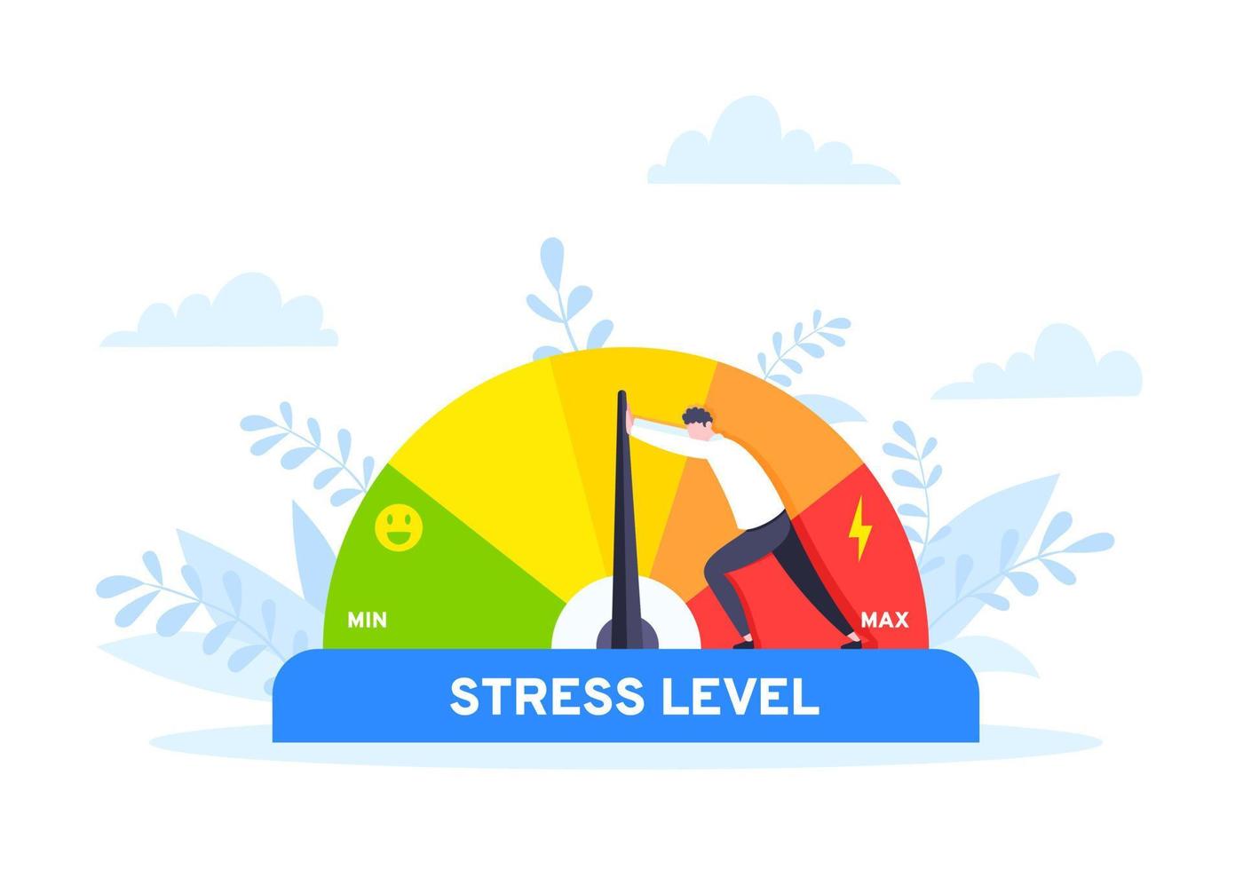 Reduce stress level flat style design concept vector illustration.