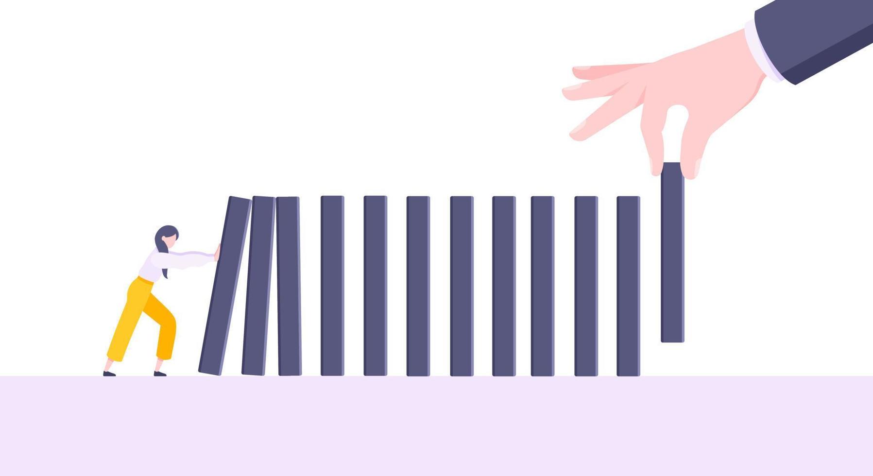 Business resilience or domino effect metaphor vector illustration concept.