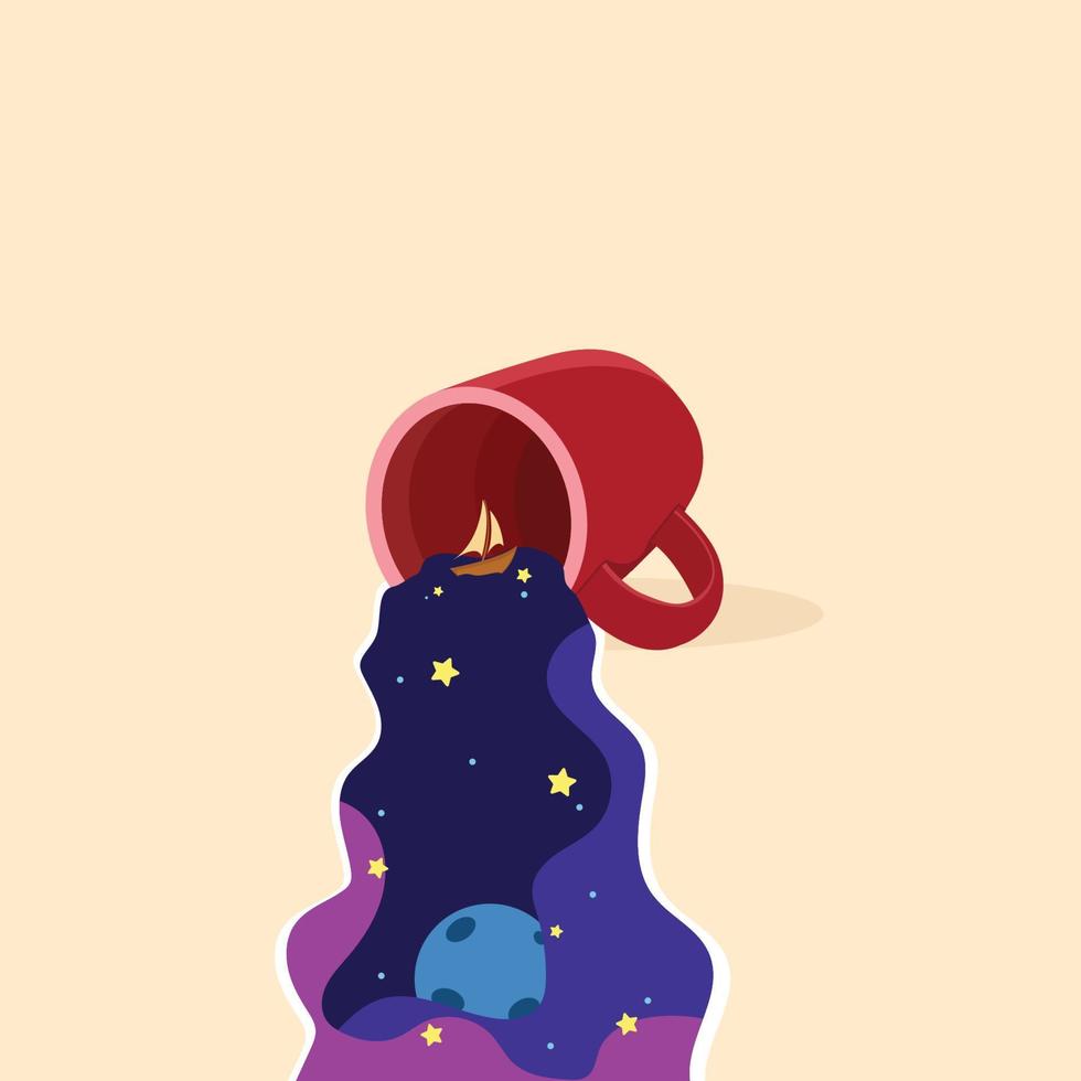 spilled coffee vector