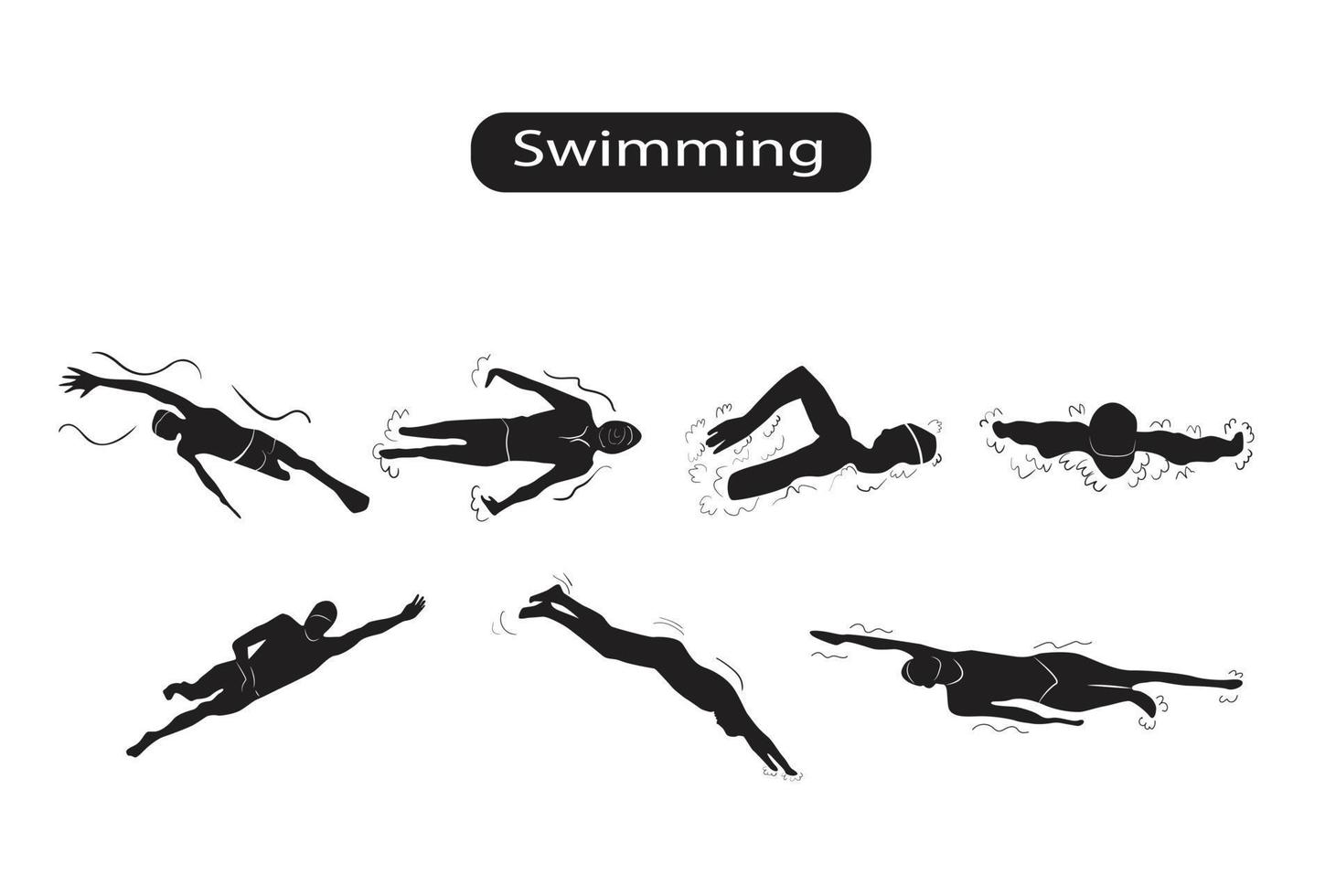 Swimming Sport Silhouette Vector Illustration