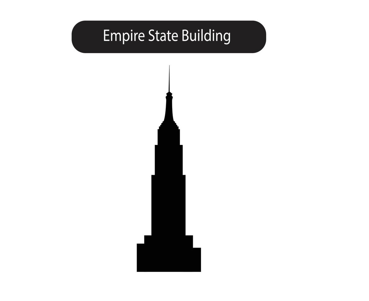 Empire State Building Silhouette Icon Vector Illustration