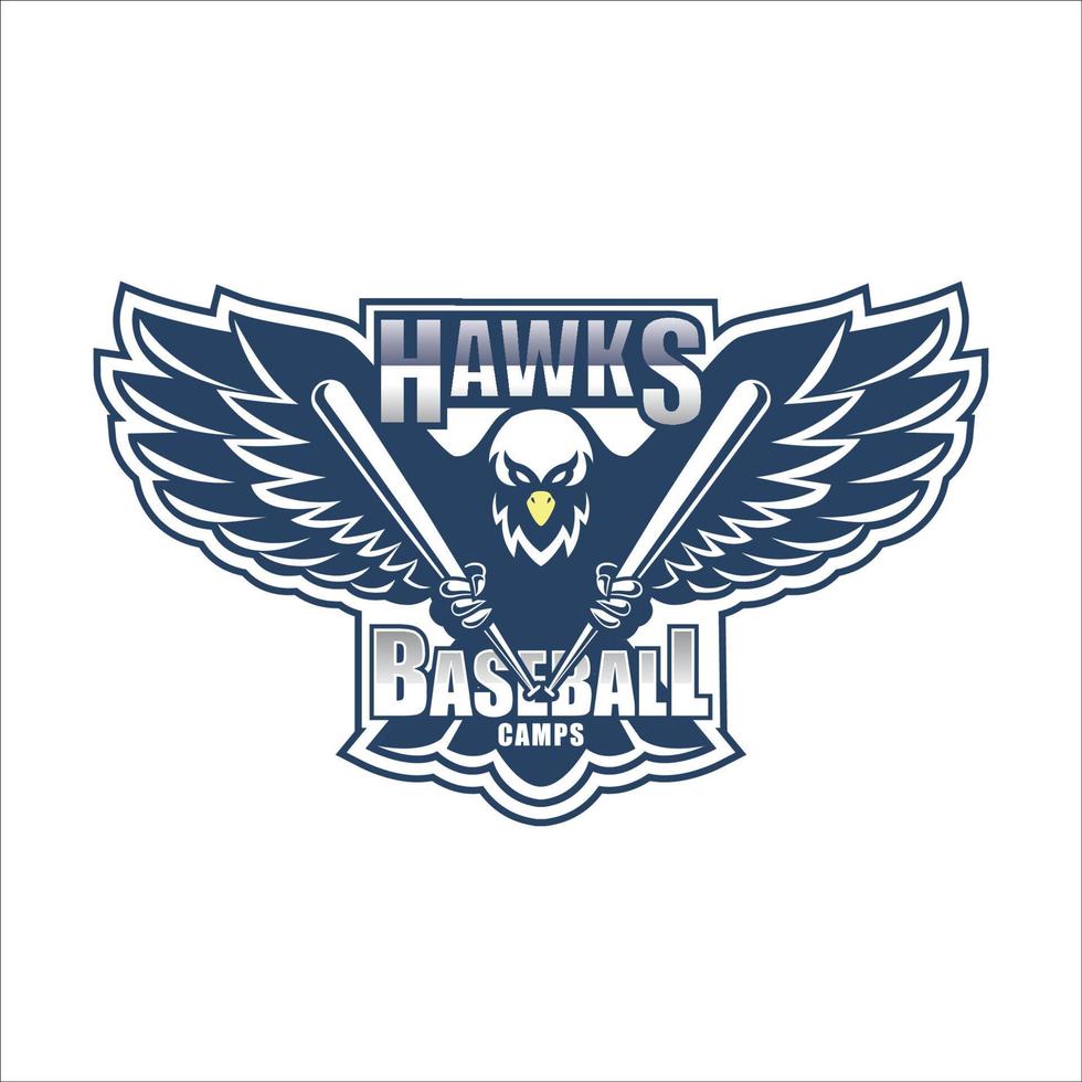 halcones béisbol campamentos logo vector ilustración