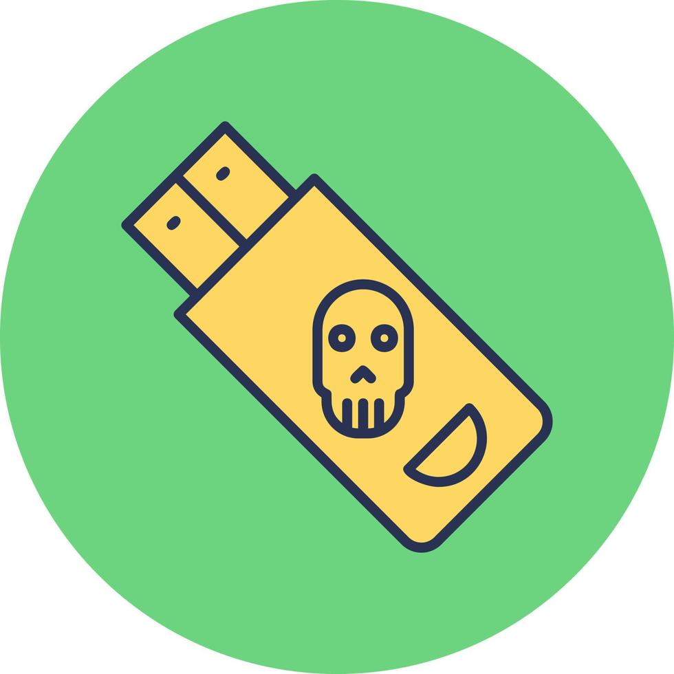 infectado memoria USB vector icono