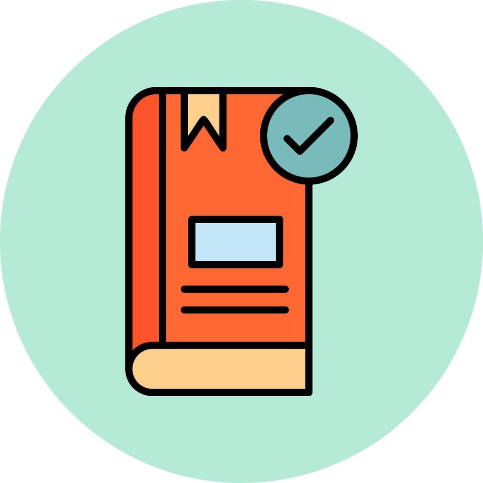 Book Check Mark Vector Icon