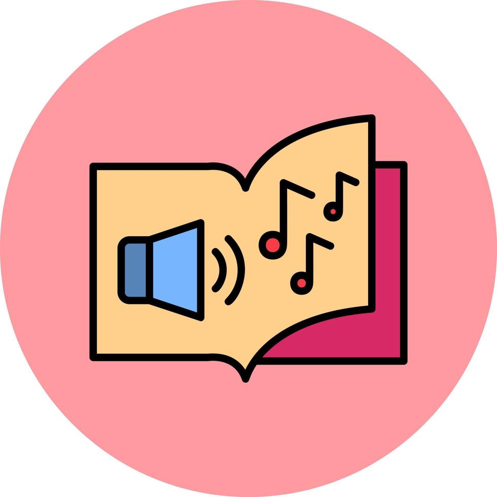 icono de vector de libro de audio