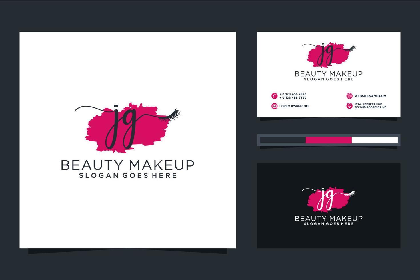 Initial JG Feminine logo collections and business card templat Premium Vector
