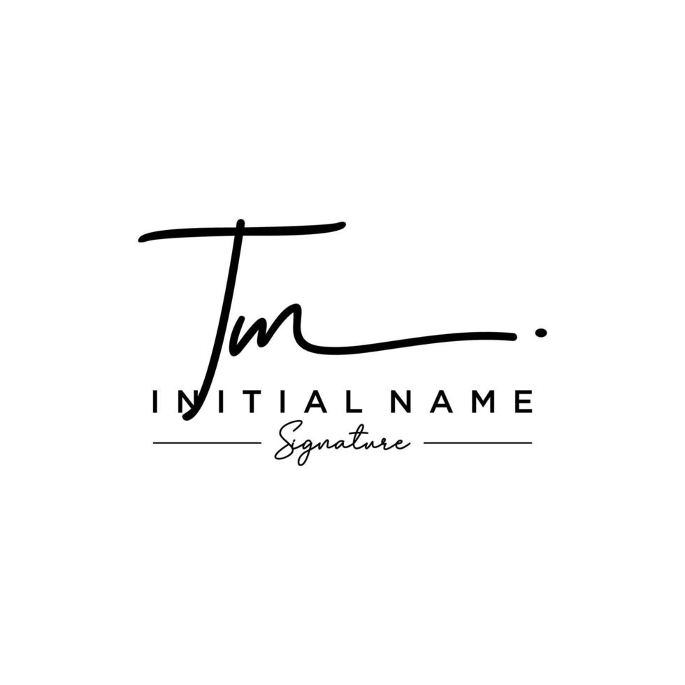 Letter TM Signature Logo Template Vector