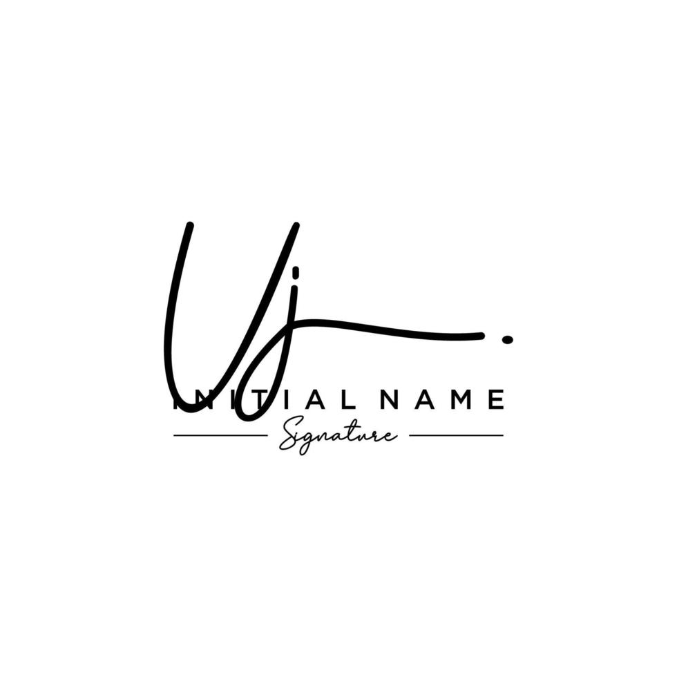 Letter UJ Signature Logo Template Vector