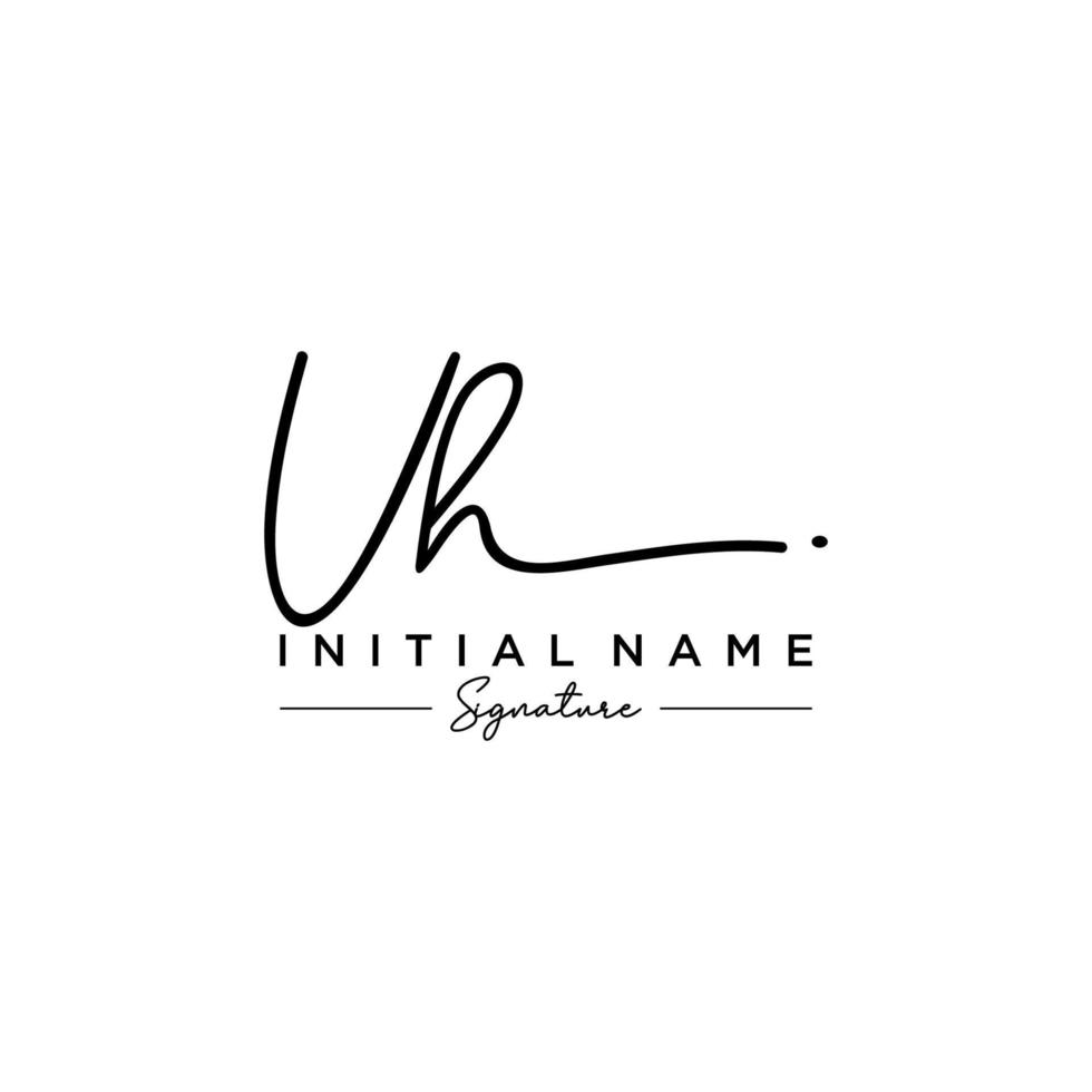 Letter UH Signature Logo Template Vector