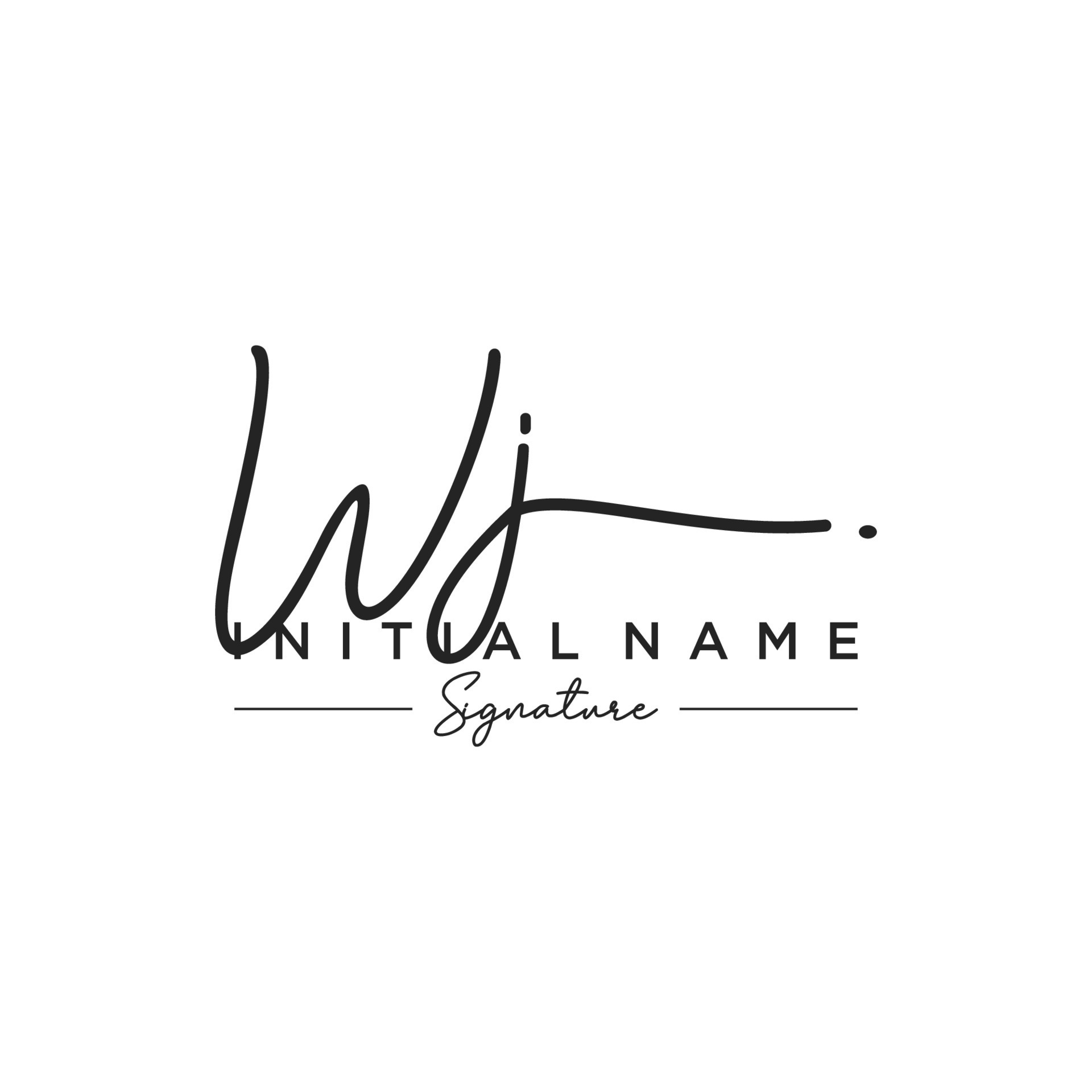 Letter WJ Signature Logo Template Vector 20519927 Vector Art at Vecteezy