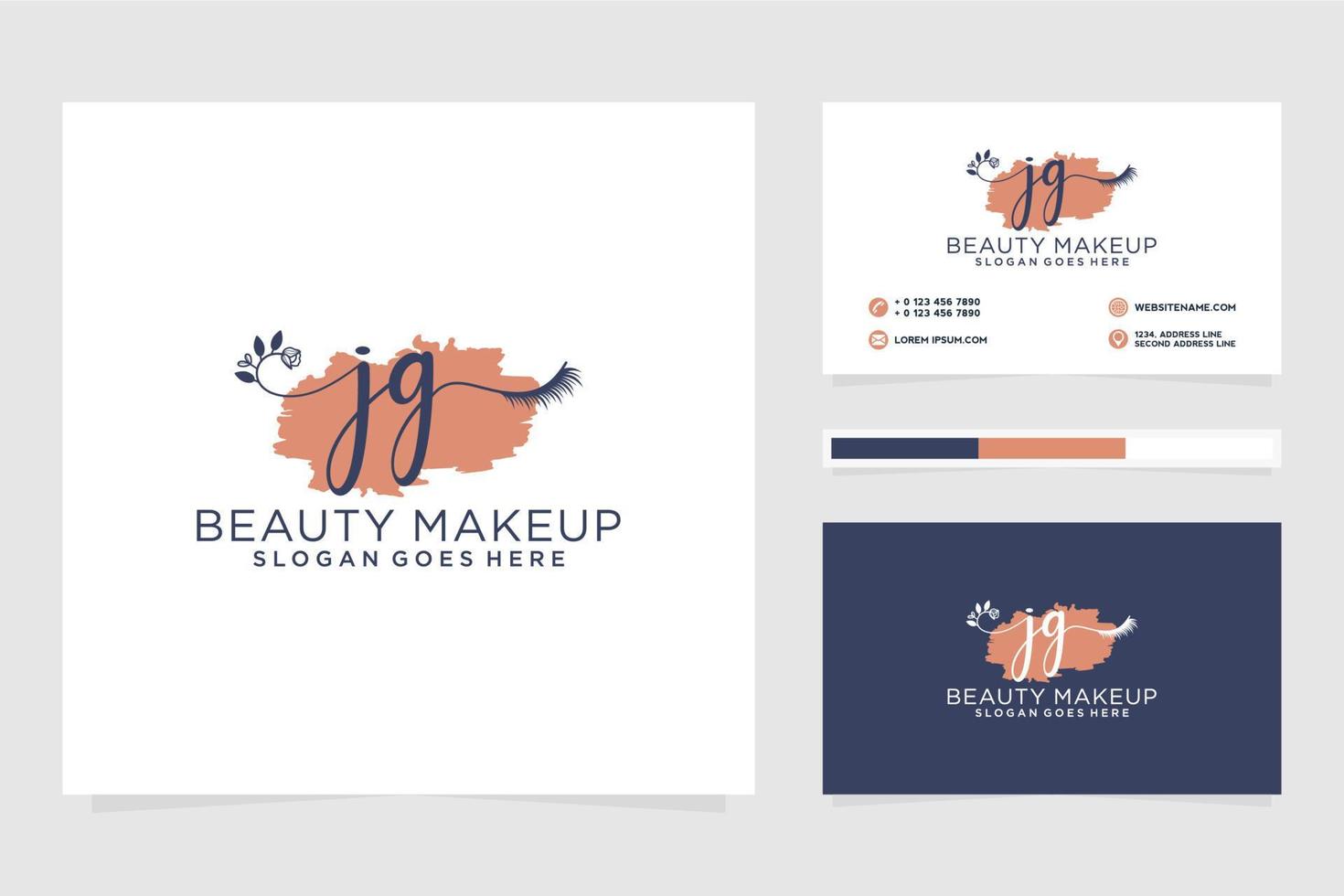 Initial JG Feminine logo collections and business card templat Premium Vector