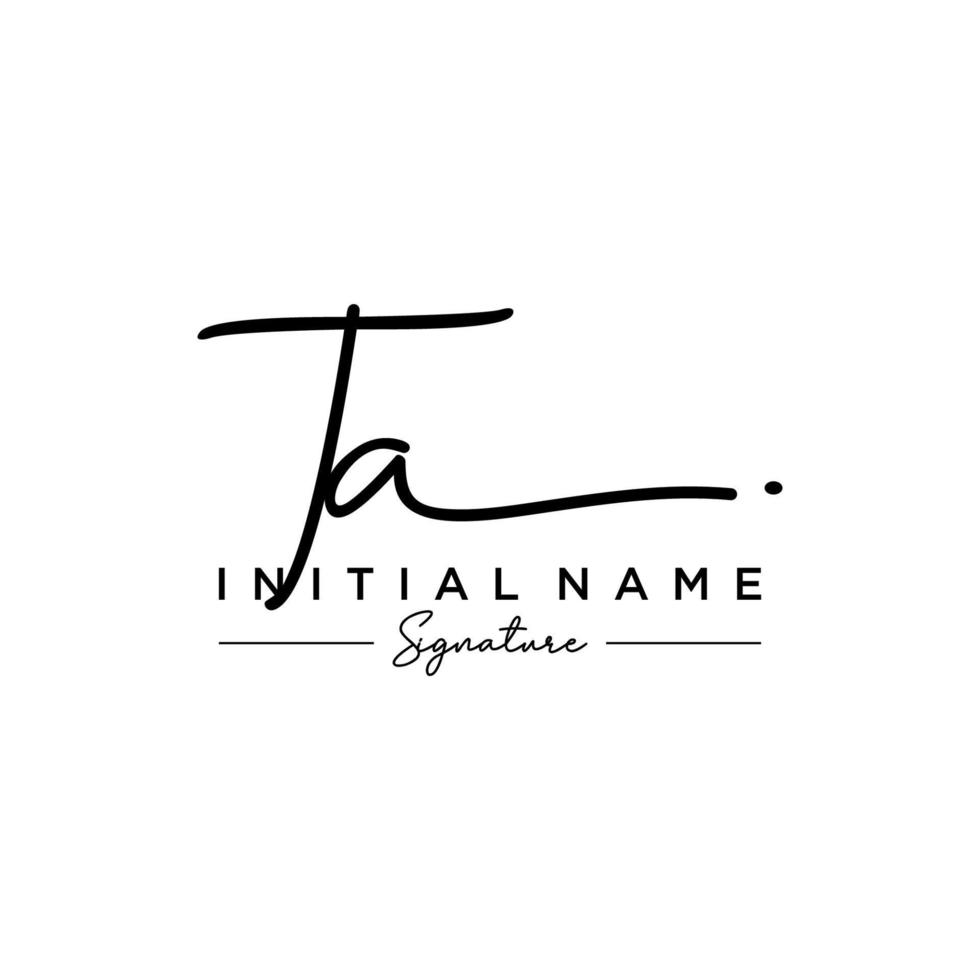 Letter TA Signature Logo Template Vector