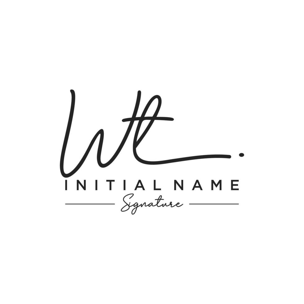 Letter WT Signature Logo Template Vector