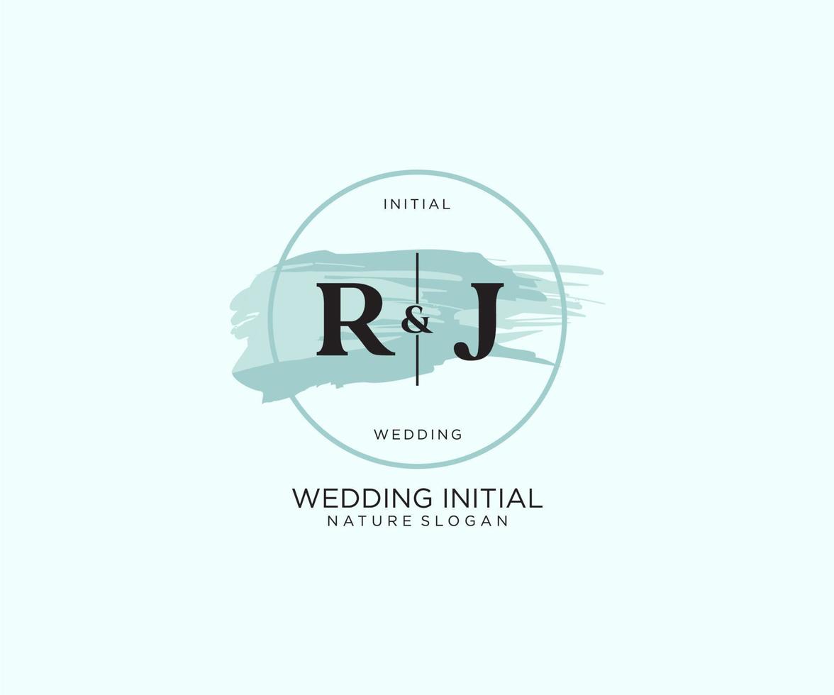 Initial RJ Letter Beauty vector initial logo, handwriting logo of initial signature, wedding, fashion, jewerly, boutique, floral and botanical with creative template for any company or business.