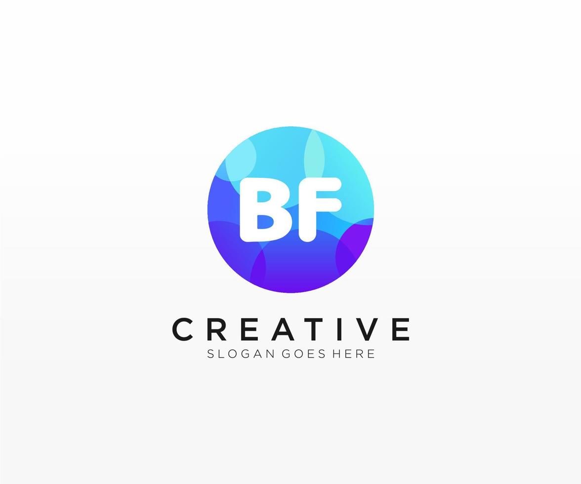 BF initial logo With Colorful Circle template vector. vector