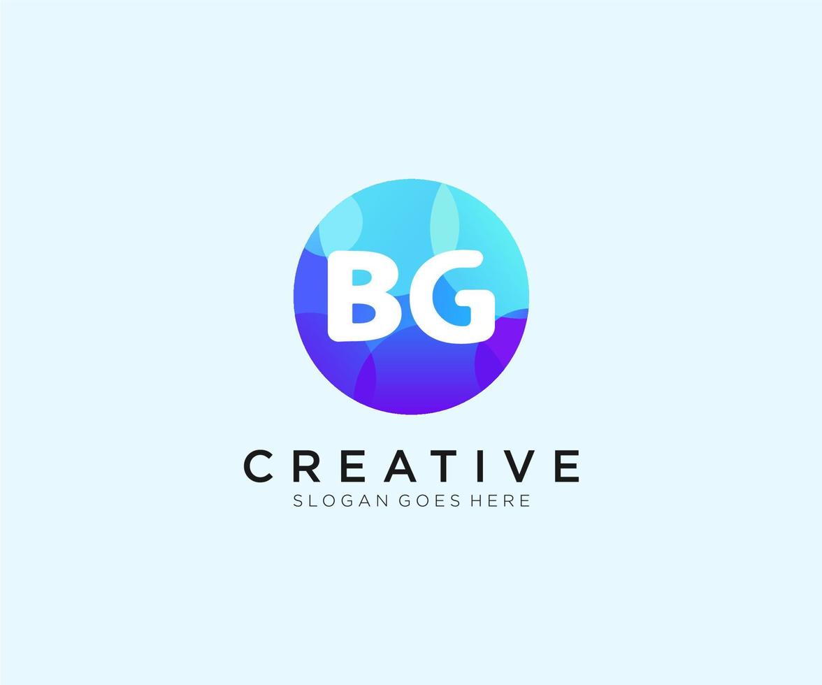 BG initial logo With Colorful Circle template vector. vector