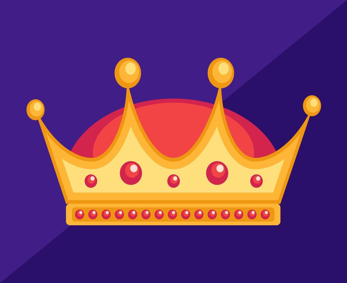 Purim costume luxury crown, Queen's symbol, royal symbol in cartoon style, vector decorative object for parties and festivals.